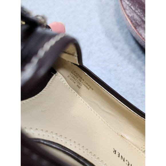 Etienne Aigner Brown "Vita" Loafers With Tassel & Gold Hardware & Low Heel 8M - Picture 13 of 13